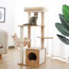Arbre à chat moderne en bois de Sisal H108cm, poste à gratter pour chats chaton, tour à plusieurs niveaux, hamac