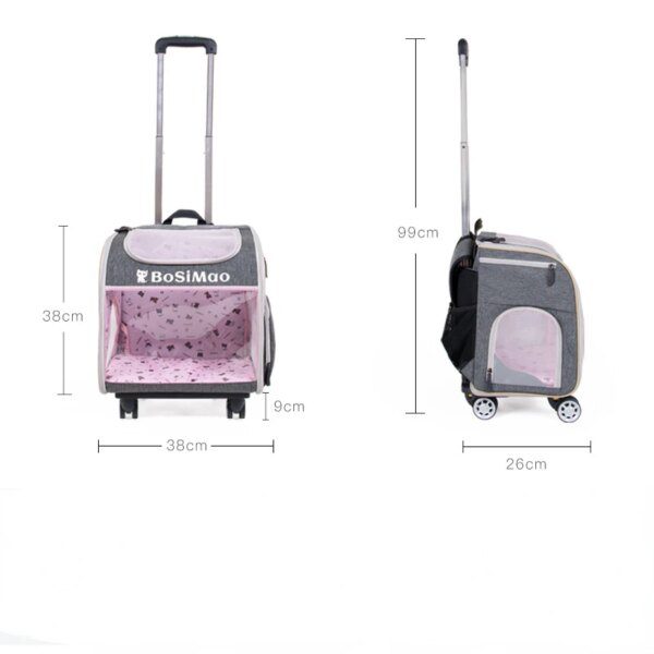 Sac de transport pour chat à roulettes – Sac à dos chariot