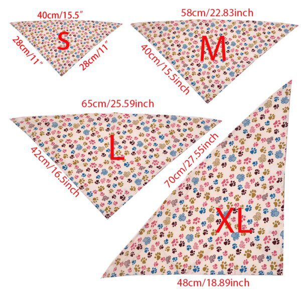 Bandana chien en coton respirant – Lot 10 / 40 / 80 pcs universelles 100% Coton