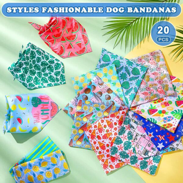 Bandana chien triangulaire – Écharpe festive & estivale