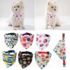 Bandana chien  réglable pour chien, grand foulard en coton pour animaux de compagnie, Plaid, nœud papillon lavable, accessoire pour chien