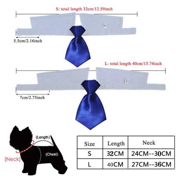 Cravate en Faux Collier pour Chien & Chat – Nœud Papillon Smoking Uni