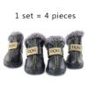 Bottes d’hiver imperméables en cuir et fourrure pour chien 🐾