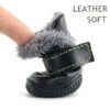 Bottes d’hiver imperméables en cuir et fourrure pour chien 🐾