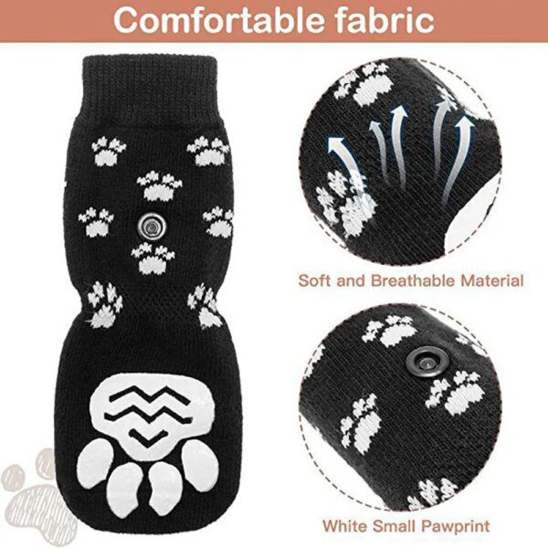 chaussure pour chien antidérapantes pour chiens, avec sangles, contrôle de la Traction, pour l'intérieur