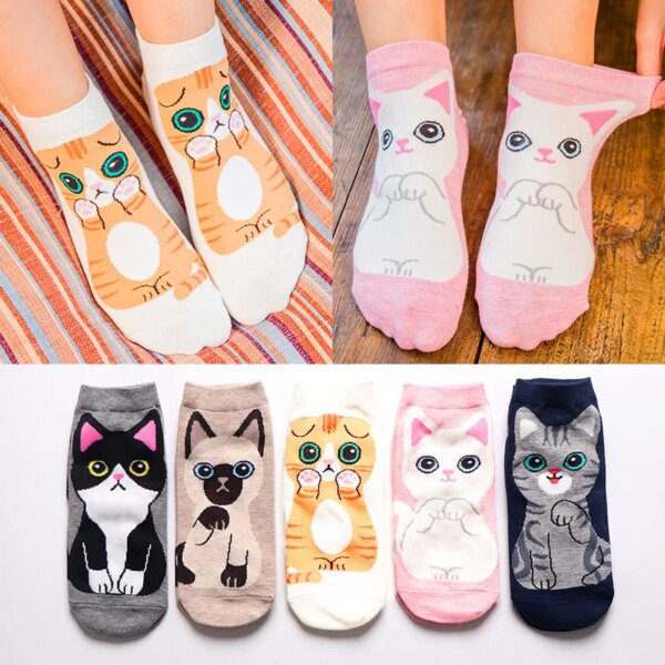 chaussette chat de printemps et d'automne pour femmes, Sotton Socken