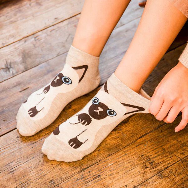 chaussette chat de printemps et d'automne pour femmes, Sotton Socken