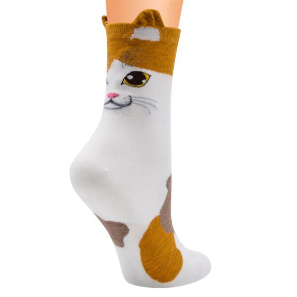 chaussette chat en coton pour femmes, chaussettes colorées