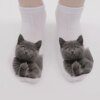 chaussette chat de cheville imprimées chat 3D pour filles, chaussettes de cheville drôles