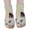 chaussette chat de cheville imprimées chat 3D pour filles, chaussettes de cheville drôles