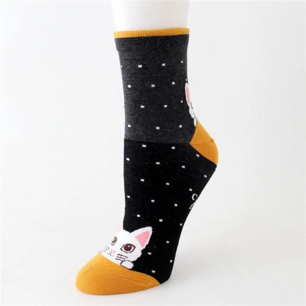 98695-4afab3.jpg chaussette chat coton bonne qualité heureux chaussettes femmes