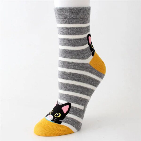 98695-e1c352.jpg chaussette chat coton bonne qualité heureux chaussettes femmes