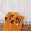 chaussette chat molletonnées en velours et corail pour femme