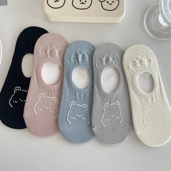 chaussette chat dessin animé chat renard ours, 5 paires/lot