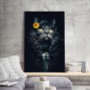 tableau chat Peinture sur toile de chat imbibé, décoration murale sans cadre, impressions d'animaux noirs