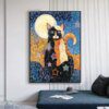 tableau chat Gustav Klimt – peinture sur toile de Style chats, abstrait, mignon, animal de compagnie