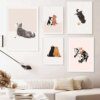 tableau chat Affiche nordique et peinture sur toile imprimée, Animal de compagnie, chat, dessin animé
