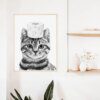 tableau chat Affiches modernes avec animaux et chats noirs, décoration de maison, impressions sur toile amusantes
